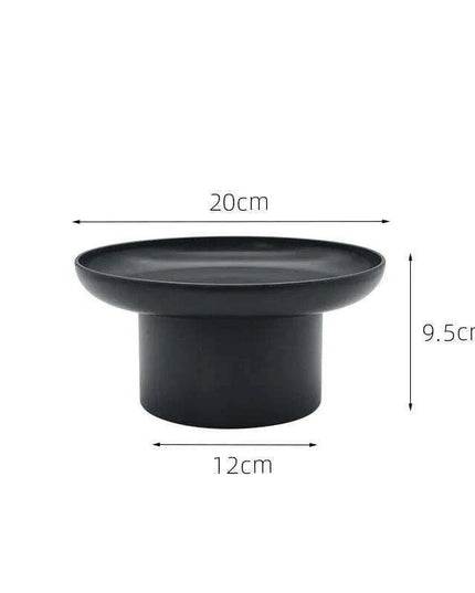 Chic Black and White Round Storage Tray - Versatile Organizer for Fruits, Perfumes, and Cosmetics