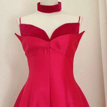 Velvet Evening Gown with Unique Patchwork and Zipper Closure