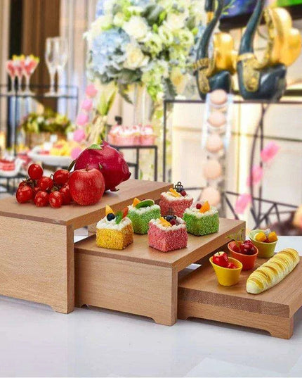 Charming Vintage Wooden Multi-Tier Treat and Snack Display Rack for Events and Celebrations