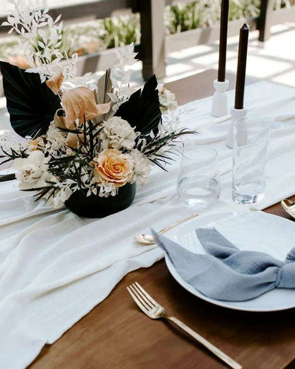 Chic Hand-Torn Organic Cotton Napkins in Slate Blue - Set of 12