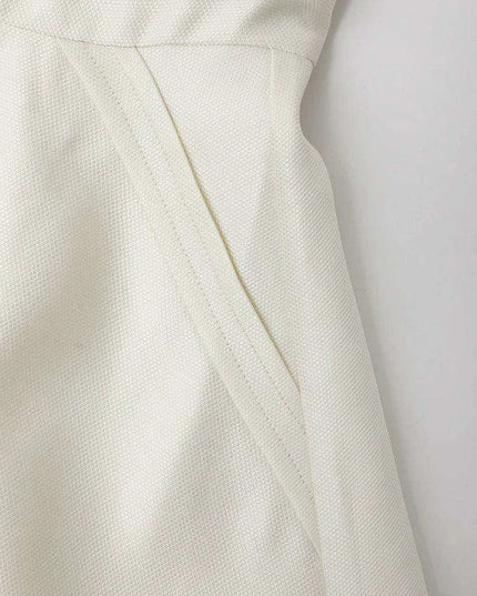 Striking Strapless High-Waisted Evening Gown with Unique Artistic Patchwork