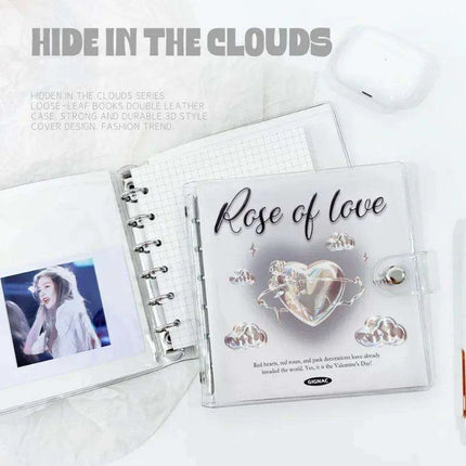 Enchanted Kawaii Notebook with Heart and Moon Theme | Ideal for Creative Writing and Scrapbooking