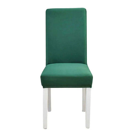 Elegant Geometric Blue-Grey Stretch Chair Covers for Stylish Dining Experiences