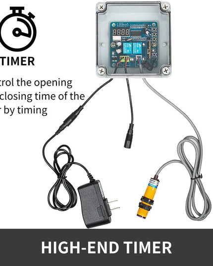 Automated Poultry Coop Door System with Infrared Safety and Timer Control