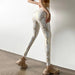Stylish High Waist Yoga Leggings with Unique European-American Snake Print