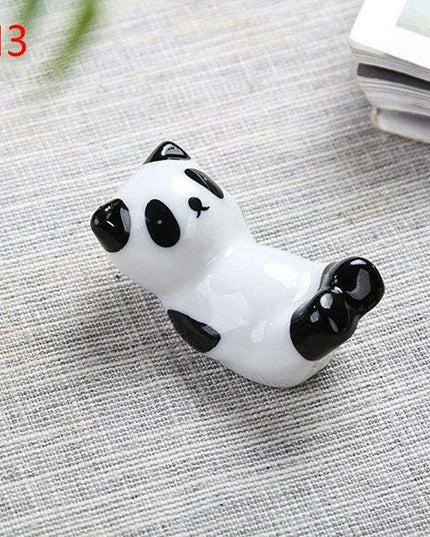 Playful Panda Ceramic Chopsticks Rest - Fun Table Decor for Asian Cuisine