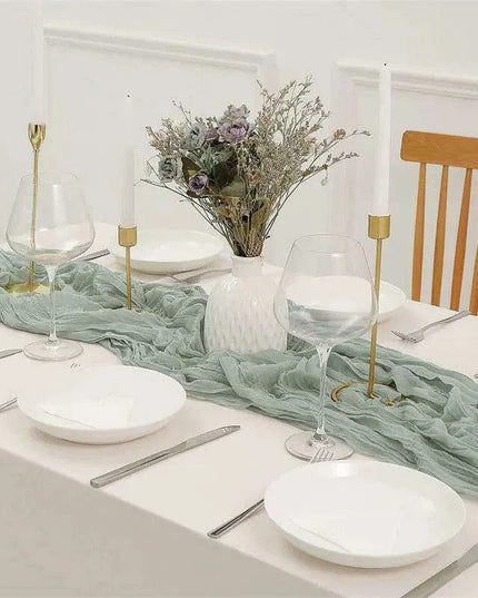 Charming Rustic Cotton Cheesecloth Table Runner Collection - Set of 10