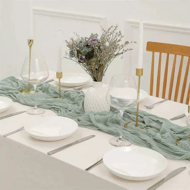 Charming Rustic Cotton Cheesecloth Table Runner Collection - Set of 10