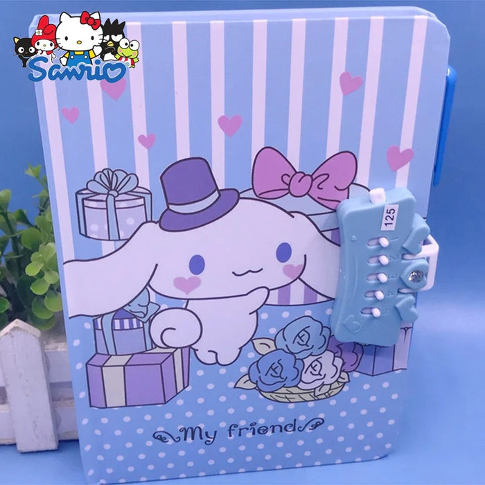 Adorable Sanrio Large Notebook Set with Password Lock & Stationery Kit for Imaginative Kids