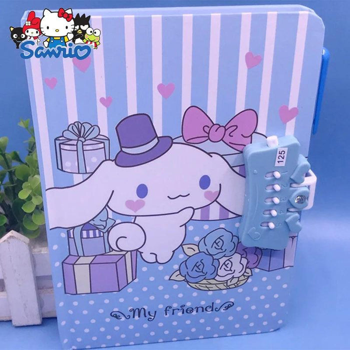 Adorable Sanrio Large Notebook with Password Lock & Stationery Set for Creative Kids