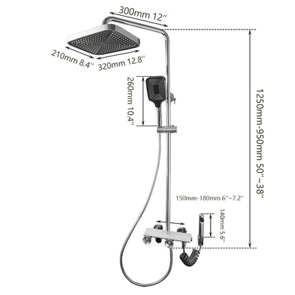 KEMAIDI Bathroom Shower System Wall Mounted Digital Display Shower Faucet Rainfall Shower Head with Bathtub Mixer Bidet Tap kemaidi-bathroom-shower-system-wall-mounted-digital-display-shower-faucet-rainfall-shower-head-with-bathtub-mixer-bidet-tap