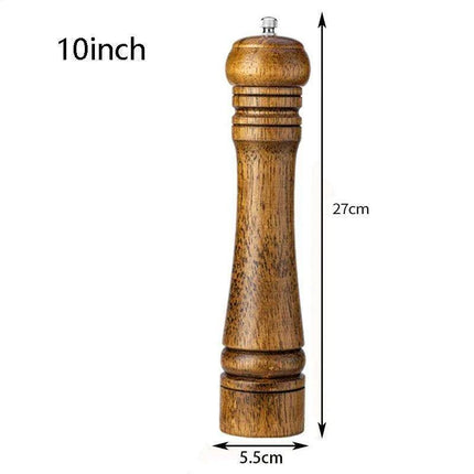 Elegant Solid Wood Adjustable Salt and Pepper Mill Set for Outdoor Dining