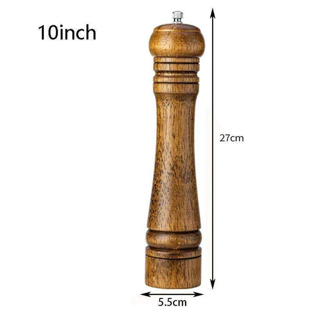Elegant Solid Wood Adjustable Salt and Pepper Mill Set for Outdoor Dining