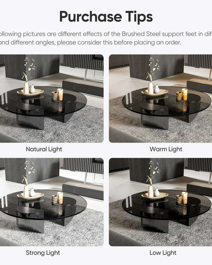 Elegant Nordic Transparent Round Coffee Table