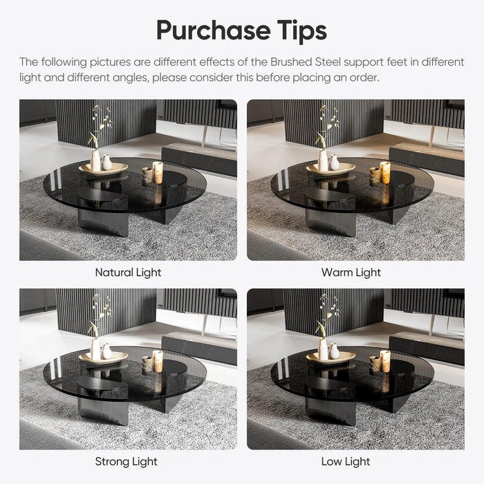 Elegant Nordic Transparent Round Coffee Table