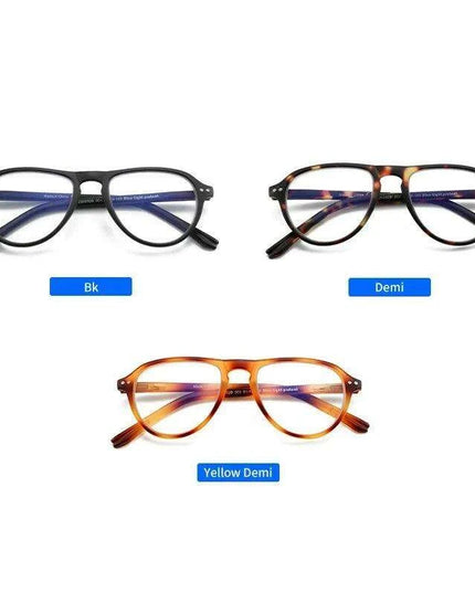 Vintage Style Blue Light Blocking Pilot Glasses for Unisex Fashion and Eye Protection