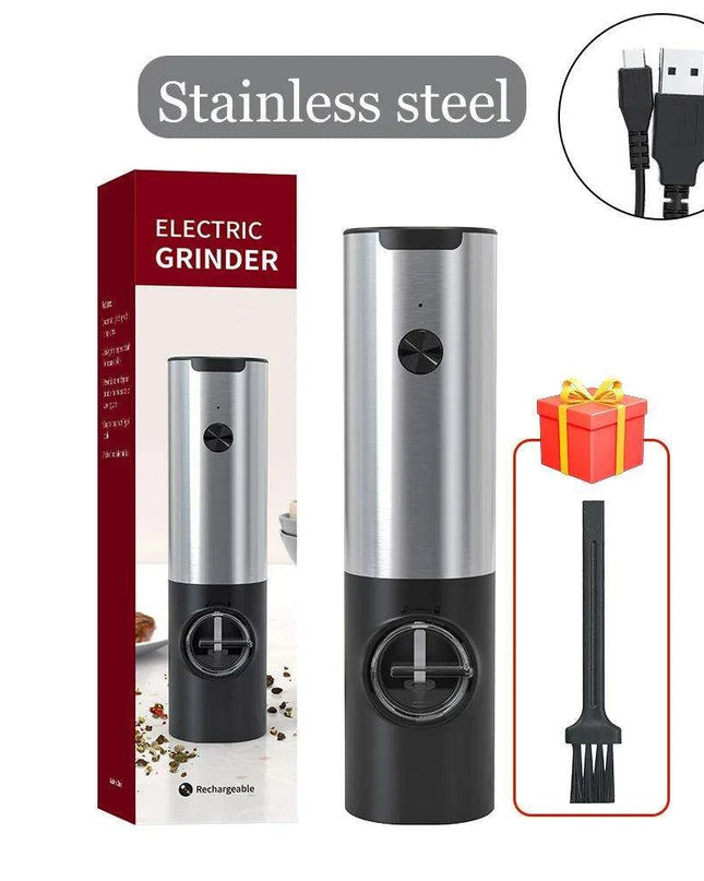 One-Handed USB Rechargeable Electric Spice Grinder Set with Adjustable Coarseness