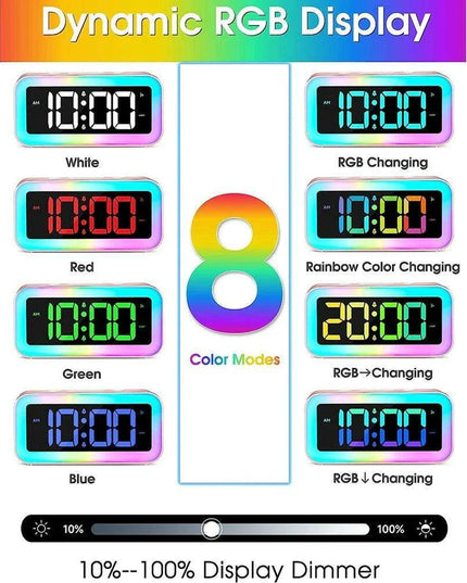Smart RGB LED Alarm Clock with Sound-Activated Backlight and Multi-Display Options - Ideal Home Decor