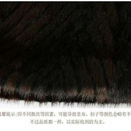 Elegant Striped Faux Mink Fur Winter Coat