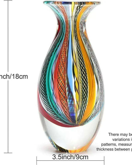 Artistic Hand Blown Murano Glass Vase for Eye-Catching Home Decor