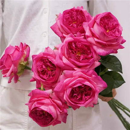 Real Touch Austin Latex Rose Stems — Set of 5