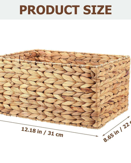 Stylish Natural Straw Storage Basket - Multi-Purpose Organizer for Toys, Snacks, and Home Essentials