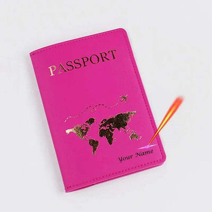 Custom Engraved Passport Holder for Adventurous Couples - Elegant Travel Essential