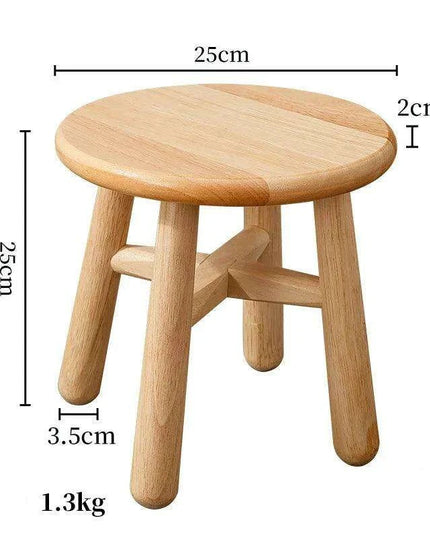 Rustic Kids' Round Wooden Bench - Stylish Multi-Use Stool for Home Decor