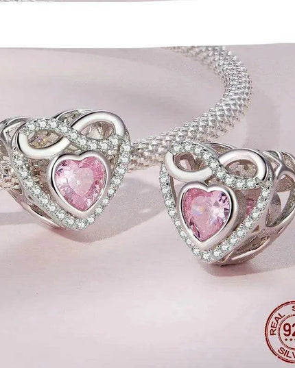 Eternal Bond: 925 Sterling Silver Baby Footprint Heart Charm Pendant