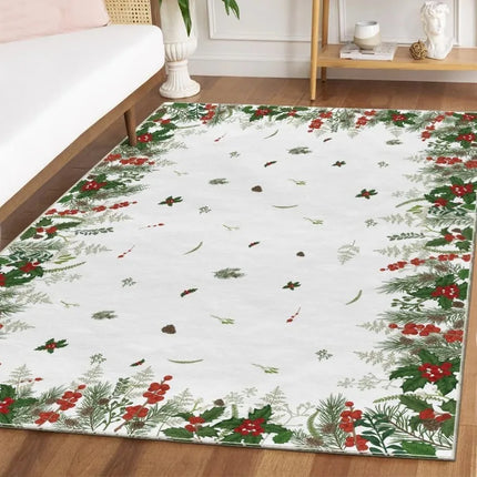 A20MaoX Christmas Rug - Washable Festive Door Mat for Living Room Deco
