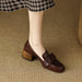 Genuine Leather Square Toe Pumps with High-Quality Craftsmanship