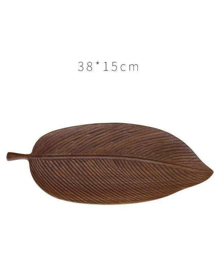Nature-Inspired Wooden Leaf Tray - Elegant Serving and Decor Centerpiece