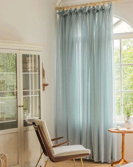 Luxe Sheer White Drapes for Home and Yoga Studios - Exquisite Linen Tulle Voile Organza Curtains