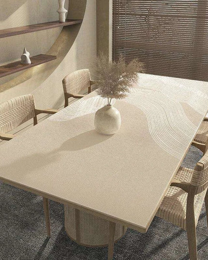 Chic Apricot PVC Leather Table Protector | Versatile and Elegant Dining Essential