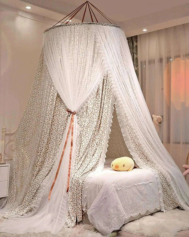 Dreamy Double Layer Floral Lace Canopy - Create Your Personal Oasis