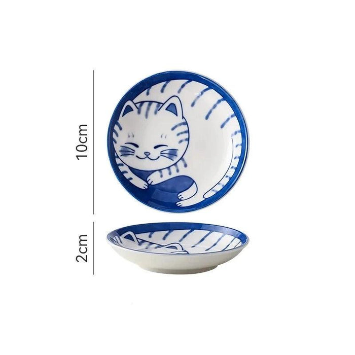 Whimsical Cartoon Cat Ceramic Bowl Set - Enhance Your Dining Experience with Playful Charm