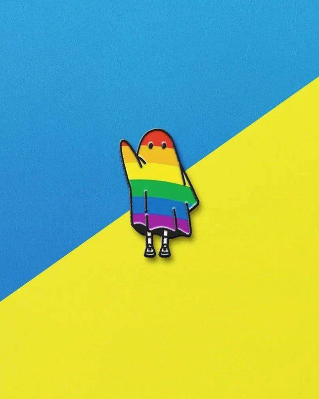 Pride Spirit Ghost Brooch: A Chic Symbol of Inclusivity and Fashion - Trendy LGBT Metal Badge