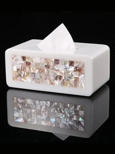 Elegant Shell Finish Tissue Box Holder for Stylish Decor in Home, Dining, and Hospitality