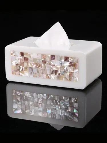 Shell Design Tissue Box Cover for Elegant Home, Restaurant, and Hotel Decor