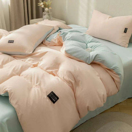 Minimalist Japanese-Inspired Duvet Cover Set with 2 Pillowcases - Luxurious & Cozy Bedding Experience
