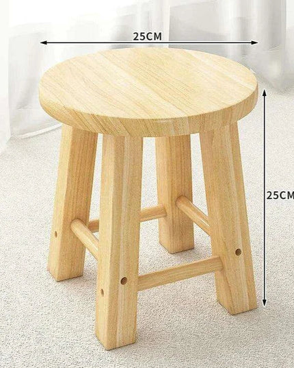 Rustic Kids' Round Wooden Bench - Stylish Multi-Use Stool for Home Decor
