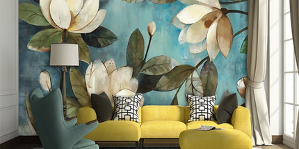 JD Home Decor 3D White Lotus Retro Oil Painting Wallpaper, High Qualit Wallpaper high-quality-deep-texture-3d-white-lotus-retro-style-oil-painting-murals-home-decor-wallpaper-living-room-background-wall-paper Tools & Home Improvement›Painting Supplies, Tools & Wall Treatments›Wall Stickers & Murals›Wallpapers