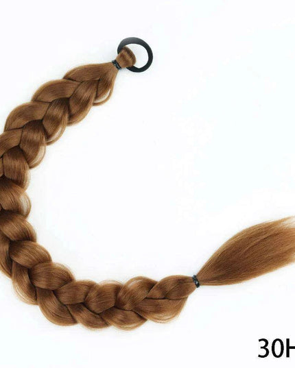 Chic Transformation: 24-Inch Long Twist Braid Ponytail Extensions for Effortless Elegance