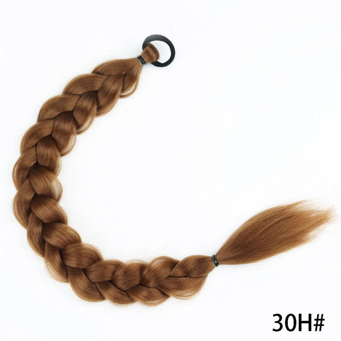Chic Transformation: 24-Inch Long Twist Braid Ponytail Extensions for Effortless Elegance