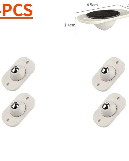 4PCS Adhesive 360° Swivel Caster Wheels for Effortless Furniture Mobility