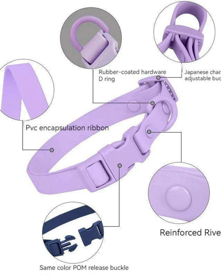 Personalized Waterproof PVC Dog Collar with Engraving Options