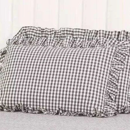 Polka Dot Cotton Luxurious 4-Piece Set with Ruffled Duvet Cover and Coordinated Bed Skirt