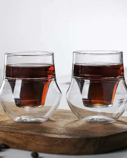 Artisan Japanese Double Insulated Coffee Glass Mug