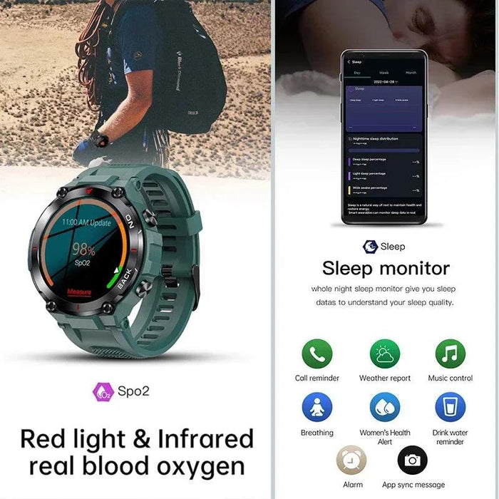 Men's Waterproof Fitness GPS Smartwatch with Advanced Health Monitoring and Long Battery Life