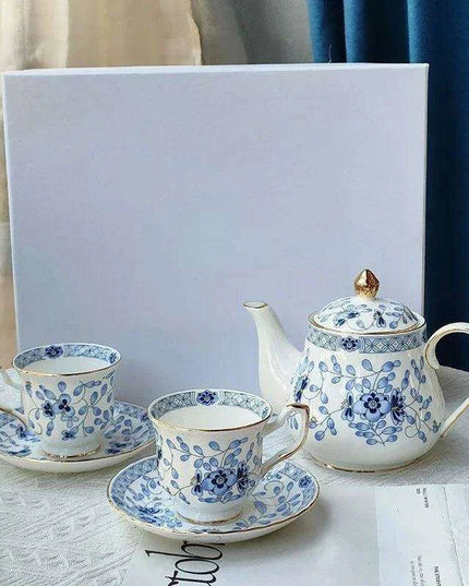 Charming Blue and White Japanese Porcelain Tea and Coffee Set